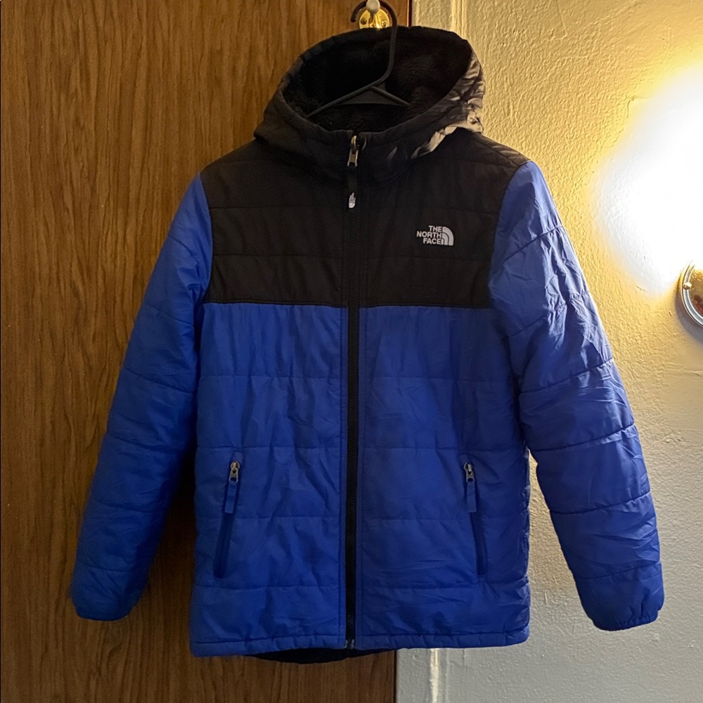 Reversible North Face Black and Blue Hooded Jacket